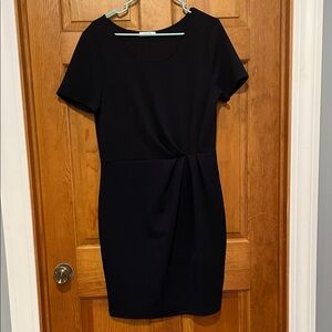 Sage & Citrus Navy Gathered Waist Knee Length Dress